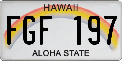 HI license plate FGF197
