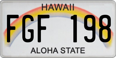 HI license plate FGF198