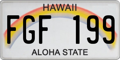 HI license plate FGF199