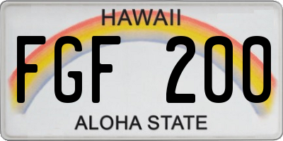 HI license plate FGF200