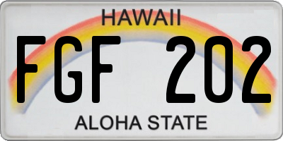 HI license plate FGF202