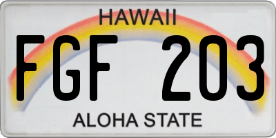 HI license plate FGF203