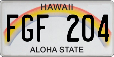 HI license plate FGF204