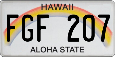 HI license plate FGF207
