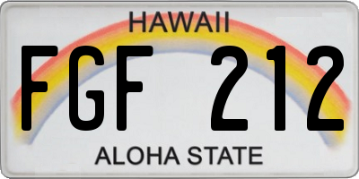 HI license plate FGF212