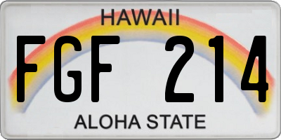 HI license plate FGF214