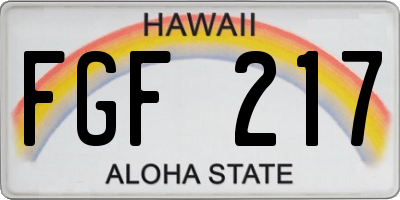 HI license plate FGF217
