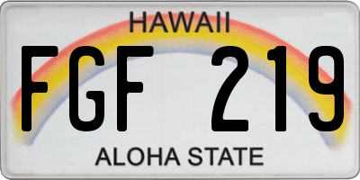 HI license plate FGF219