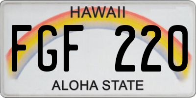 HI license plate FGF220