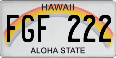 HI license plate FGF222