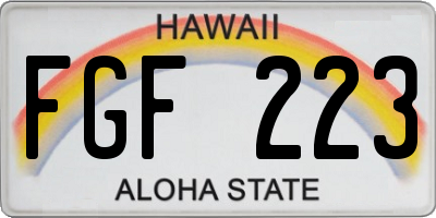HI license plate FGF223