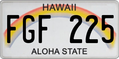 HI license plate FGF225