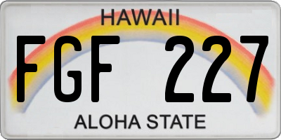 HI license plate FGF227