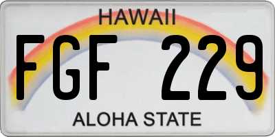 HI license plate FGF229