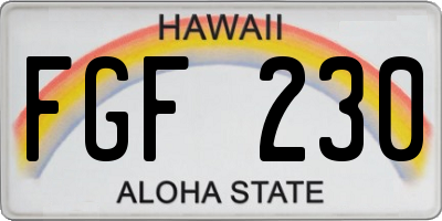 HI license plate FGF230