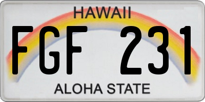 HI license plate FGF231