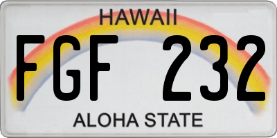 HI license plate FGF232