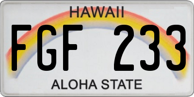 HI license plate FGF233