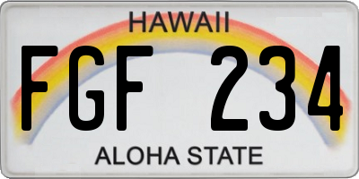 HI license plate FGF234