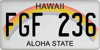 HI license plate FGF236