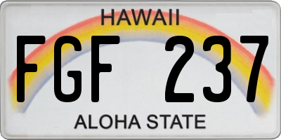 HI license plate FGF237