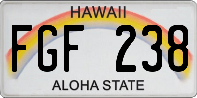 HI license plate FGF238