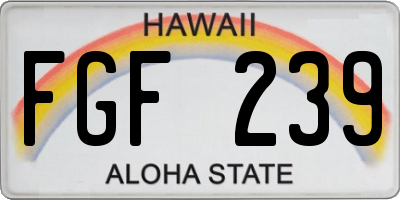 HI license plate FGF239