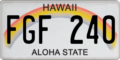 HI license plate FGF240