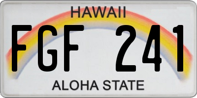 HI license plate FGF241