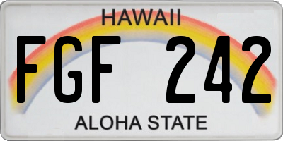 HI license plate FGF242