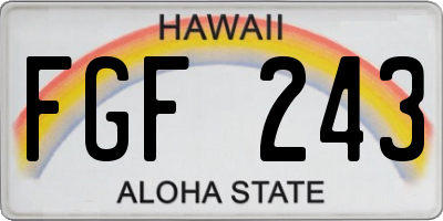 HI license plate FGF243