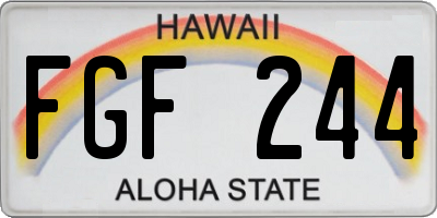 HI license plate FGF244