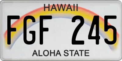 HI license plate FGF245