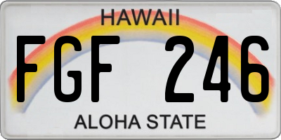 HI license plate FGF246