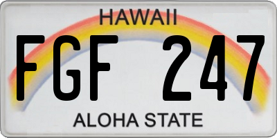 HI license plate FGF247