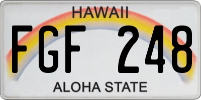HI license plate FGF248