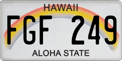 HI license plate FGF249