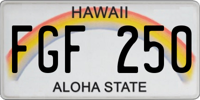 HI license plate FGF250