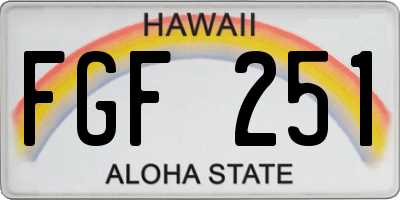 HI license plate FGF251