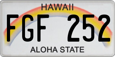 HI license plate FGF252