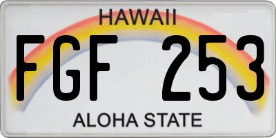 HI license plate FGF253
