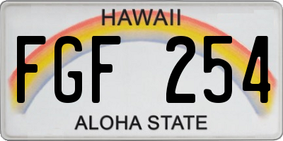 HI license plate FGF254