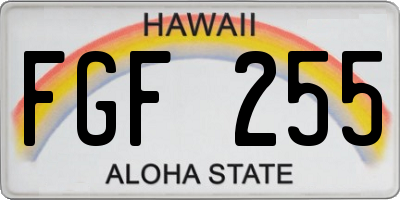HI license plate FGF255