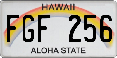 HI license plate FGF256
