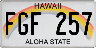 HI license plate FGF257