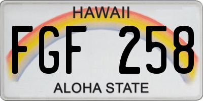 HI license plate FGF258