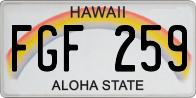 HI license plate FGF259