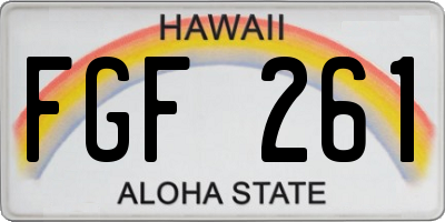 HI license plate FGF261