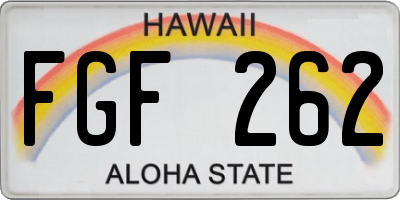 HI license plate FGF262