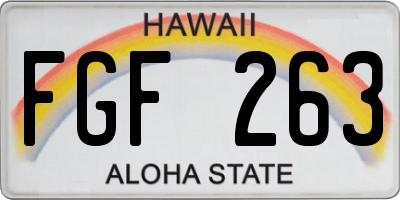 HI license plate FGF263
